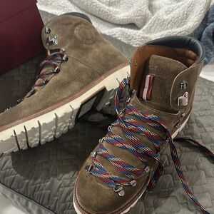 Bally Brown High-Top Boots with Suede Finish